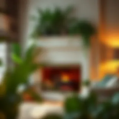 Magnificent Integrating Fake Plants into Fireplace Decor