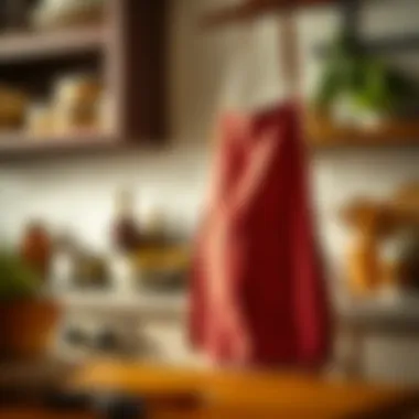 A well-maintained BBQ apron hanging in a kitchen