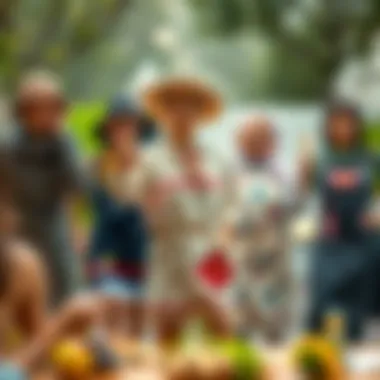 An artistic depiction of BBQ aprons from different cultures