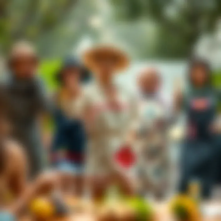 An artistic depiction of BBQ aprons from different cultures