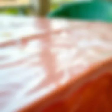 Close-up of the texture of a plastic tablecloth