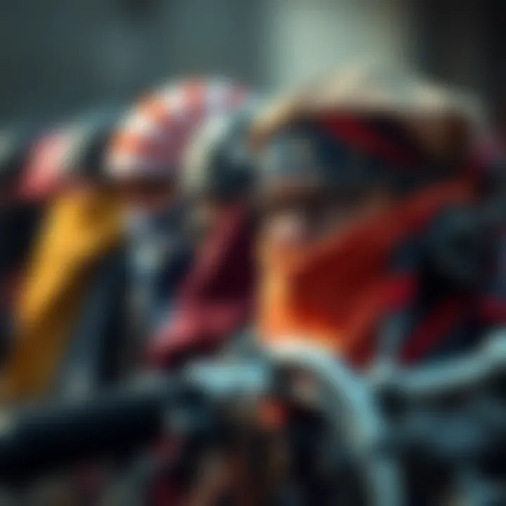 A collection of doo rags showcasing various materials and textures