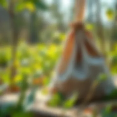 Sustainable Choices: Burlap in Nature Eco-friendly burlap bags in a natural setting