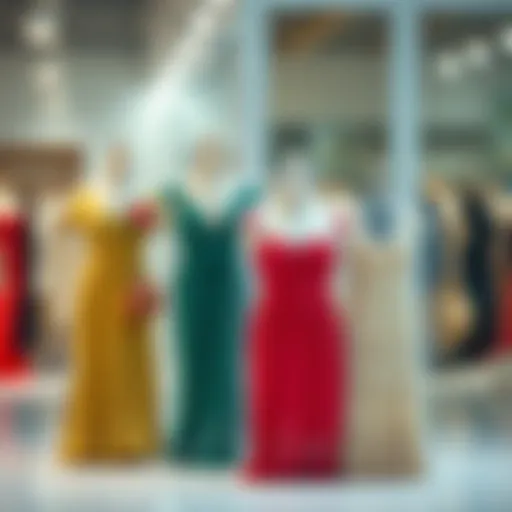 Clear plastic bags displaying elegant dresses