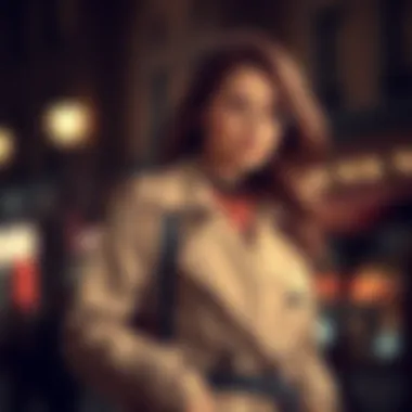 Accessorizing a trench coat with chic elements