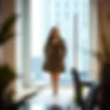 Elegant plus size trench coat in a modern setting