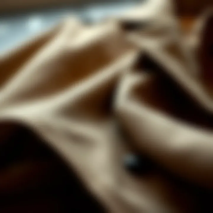 Trench coat fabric swatches and textures