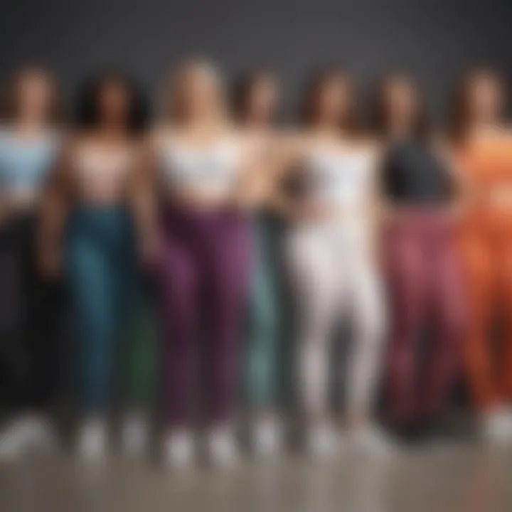 A curated display of plus size leggings in various colors