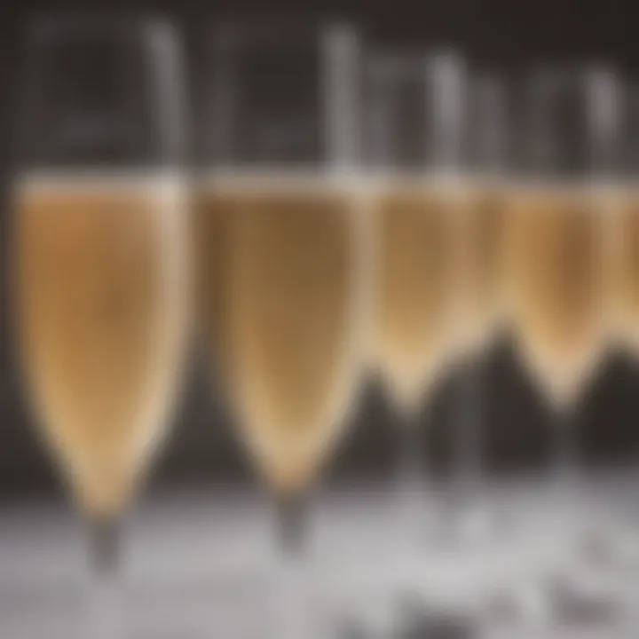 Close-up of customization options for insulated champagne flutes