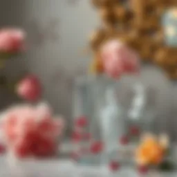 Elegant glass refillable shampoo bottle with floral design
