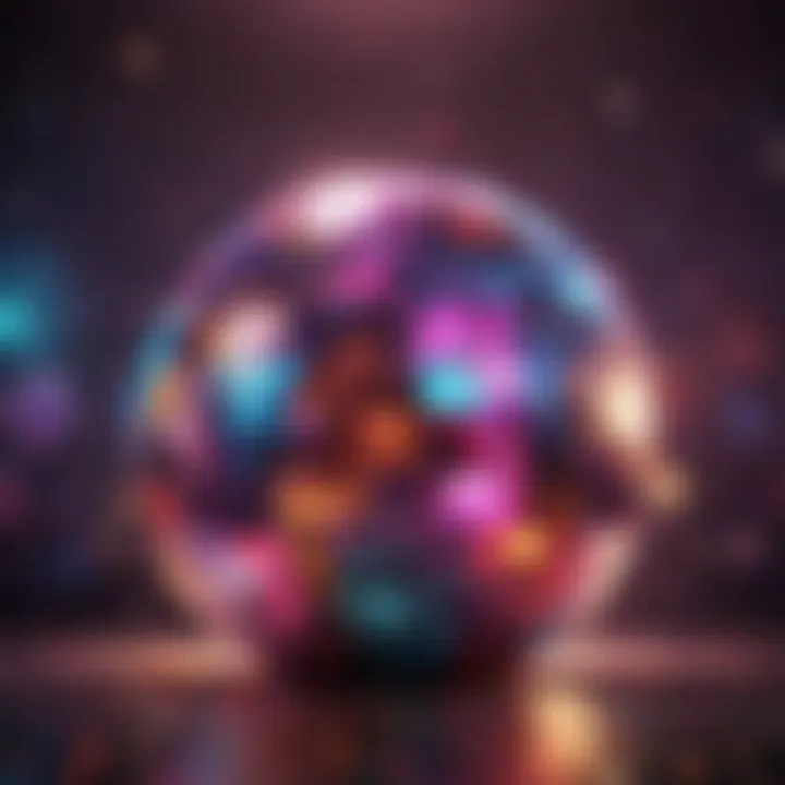 Colorful disco ball centerpiece for party decor