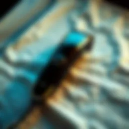 Close-up of an electric shaver for clothes on a fabric surface