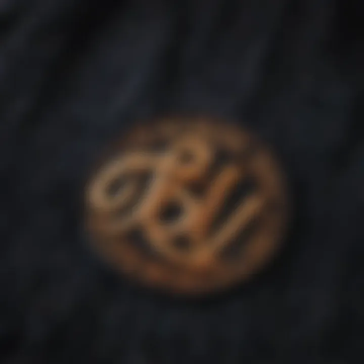 Close-up of a beanie with intricate embroidery showcasing a unique name