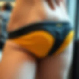 Close-up view of adjustable pouch design showcasing innovative structure