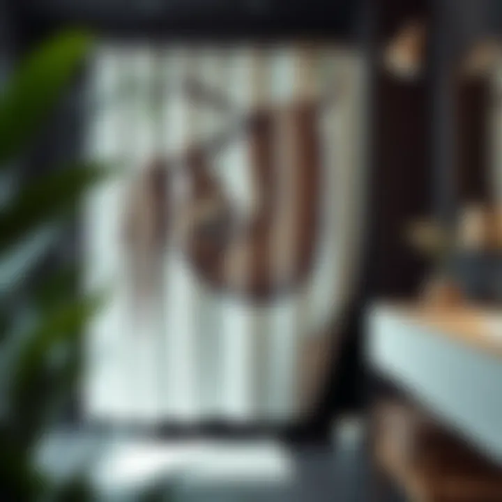 Stylish bathroom decor with a sloth shower curtain as a focal point
