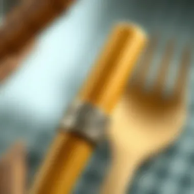 Artisan Craftsmanship of Bamboo Handles Close-up of bamboo handle showcasing intricate craftsmanship