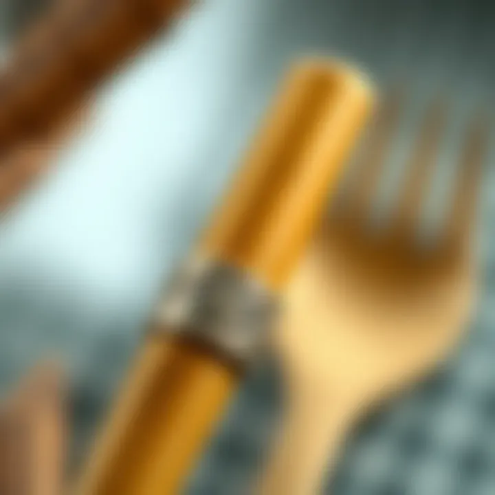 Artisan Craftsmanship of Bamboo Handles Close-up of bamboo handle showcasing intricate craftsmanship