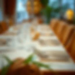 Elegant bamboo handle silverware set on a dining table