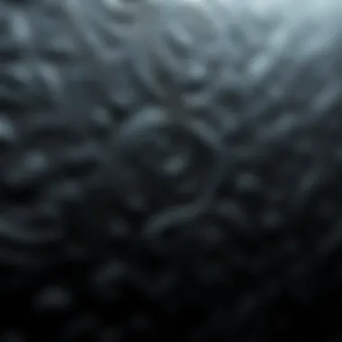 Close-up of textured black self-adhesive wallpaper showcasing intricate patterns
