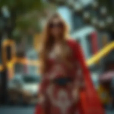 Boho Meets Modern Fashion An eclectic outfit combining boho drapes with contemporary fashion elements