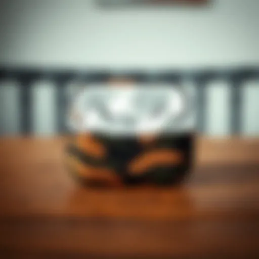 Stylish camo AirPod Pro case on a wooden surface