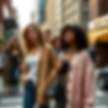 Fashion-forward individuals expressing their style with cardigans in a cityscape