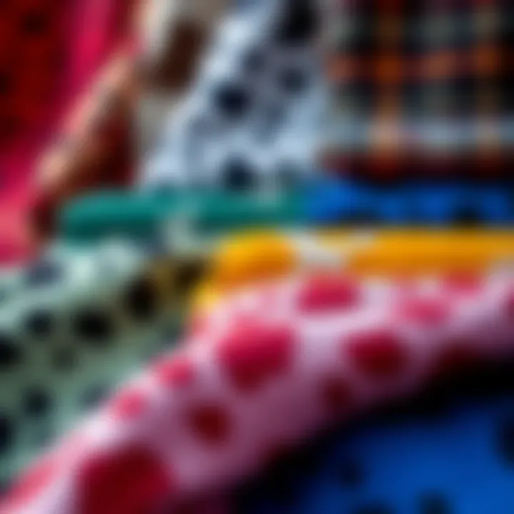 An array of cow print flannel swatches in various colors and patterns