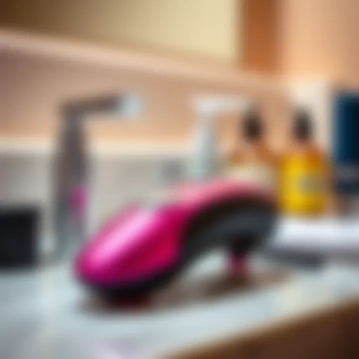 Close-up view of an epilator device on a grooming countertop