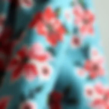 Close-up of fabric textures featured in floral blazers