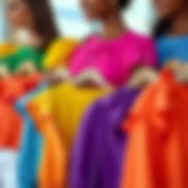 Colorful Collection of Flounce Sleeve Blouses A variety of flounce sleeve blouses in vibrant colors