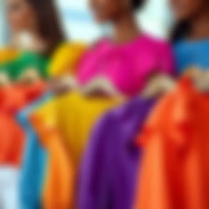 Colorful Collection of Flounce Sleeve Blouses A variety of flounce sleeve blouses in vibrant colors