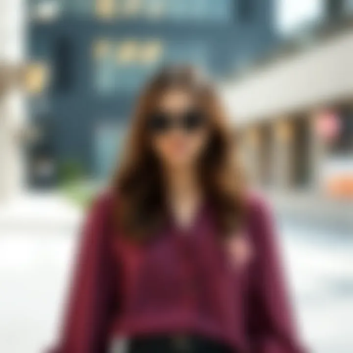 Stylish Modern Outfit with Flounce Sleeve Blouse Stylish outfit featuring flounce sleeve blouse in a modern setting