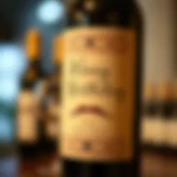 A whimsical wine label featuring a humorous birthday greeting