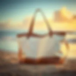 A sophisticated beach bag showcasing innovative materials