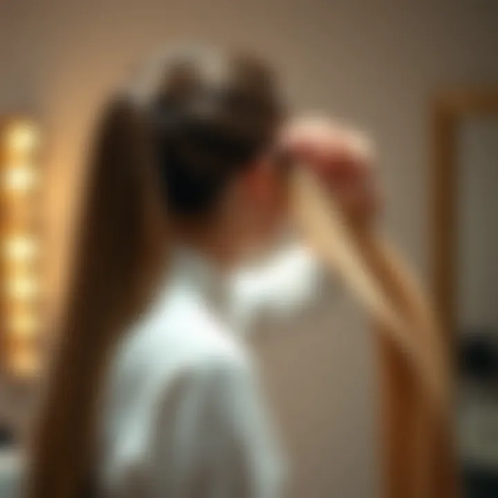 Application Techniques for Extensions Demonstration of application technique for ponytail extensions