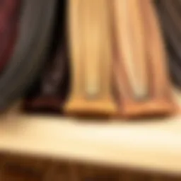 Close-up of sleek long straight ponytail extensions in various colors