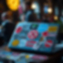 A vibrant collection of motivational stickers on a laptop cover