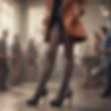 Stylish Outfit Featuring Open-Toe Tights Fashionable outfit incorporating open-toe tights with various styles