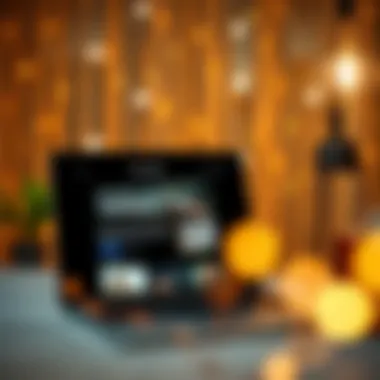 Online Shopping for Beaded Curtains Online shopping for beaded curtains on a laptop