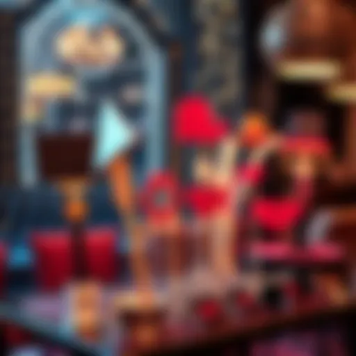 Elegant display of various prop holders at a festive event