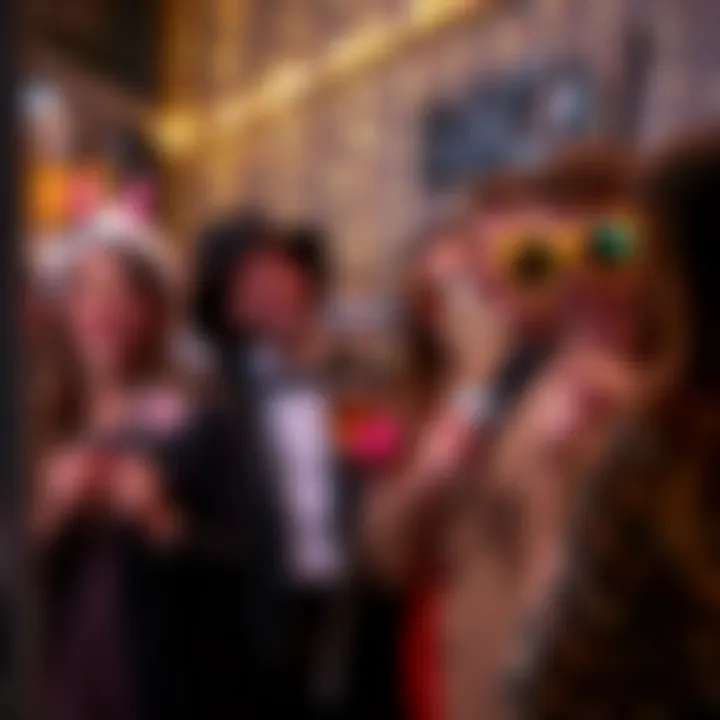 Guest Engagement with Props Interactive guest engagement at a photobooth with stylish prop holders