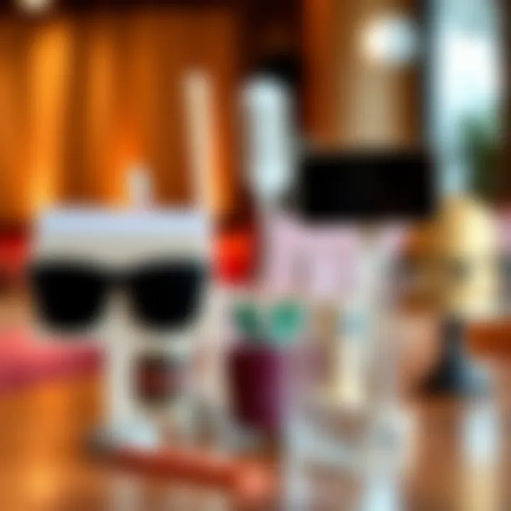 Diverse Materials in Prop Holders Diverse materials used in prop holders that complement event decor