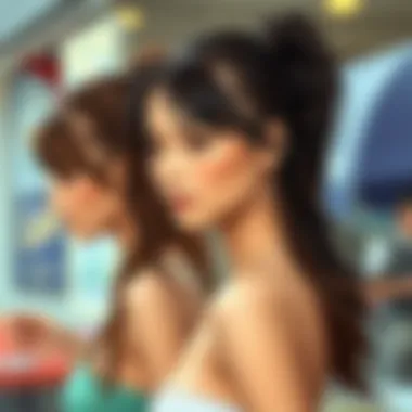 Variety of ponytail wig styles