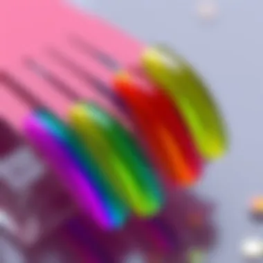 Close-up view of high-quality materials used in rainbow nail polish strips