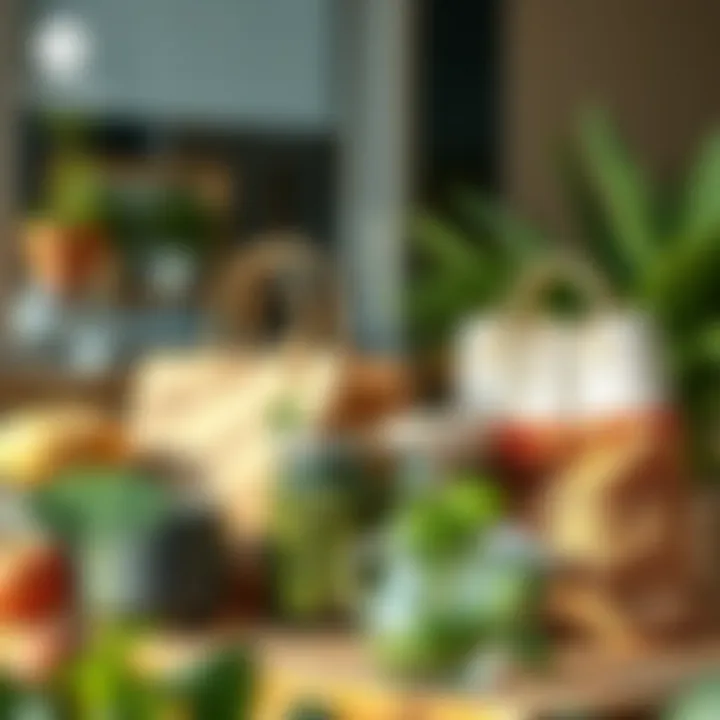 Chic arrangement of stylish reusable bags made from eco-friendly materials