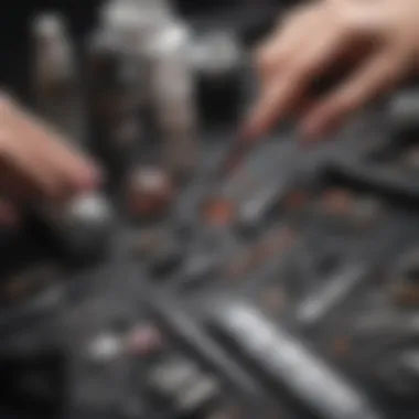 Essential Tools for Nail Application A well-organized nail application kit with essential tools