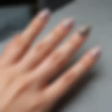 Stunning Manicured Short Gel Press-On Nails A close-up of beautifully manicured short gel press-on nails