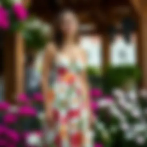 Elegant sleeveless maxi dress in a floral pattern