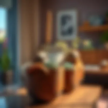 Modern decor featuring sloth succulent planters