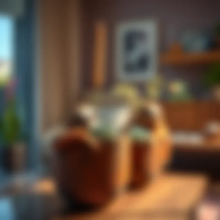 Modern decor featuring sloth succulent planters